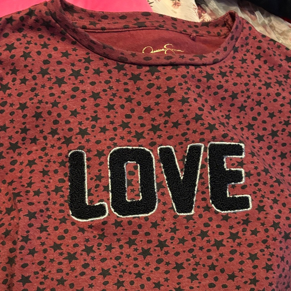 Jessica Simpson Red Star Print Kids Shirt